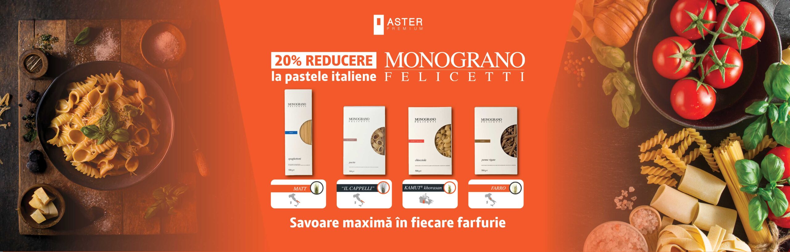 Paste Monograno Felicetti - paste premium produse dintr-un singur tip de grau: matt, il capelli, kamut, farro.